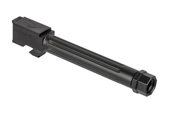 The Agency Arms barrel for Glock 17 Gen1-4 is machined from 416R stainless steel with a DLC coating
